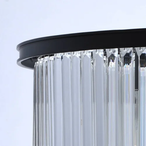 Люстра подвесная хрустальная Гослар 498014910 MW-Light прозрачная на 10 ламп, основание чёрное в стиле современный  фото 9