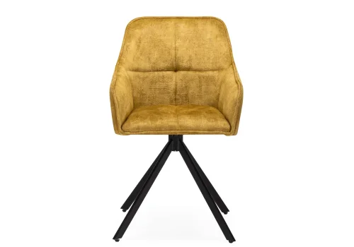 Кресло Дакота крутящиеся желтое / черное 571398 Woodville, жёлтый/велюр, ножки/металл/чёрный, размеры - ****670*700мм фото 3