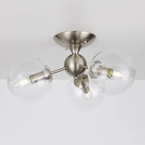 Люстра потолочная Томми CL102131 Citilux прозрачная на 3 лампы, основание хром в стиле современный шар фото 4