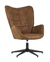 Кресло Ирис вращающееся,иск.замша коричневая УТ000005619 Stool Group, коричневый/искусственная замша, ножки/металл/чёрный, размеры - ****680*760мм