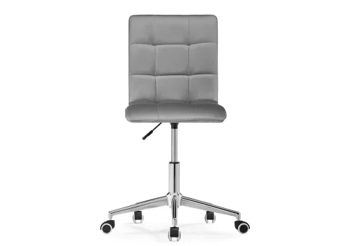 Компьютерное кресло Квадро темно-серое / хром 539657 Woodville, серый/велюр, ножки/металл/хром, размеры - *960***420*570 фото 4
