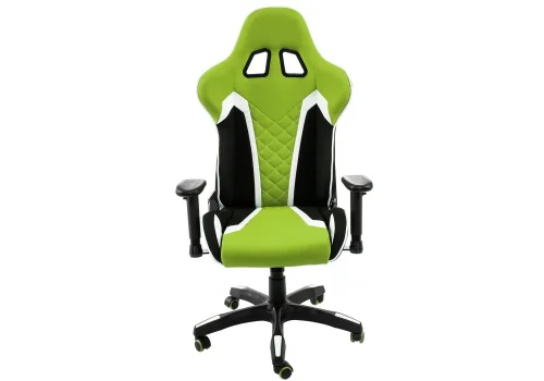 Кресло игровое Prime черное / зеленое 1858 Woodville, зелёный/ткань, ножки/металл/чёрный, размеры - *1310***700*700 фото 3