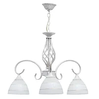 Люстра подвесная Ариадна 450018103 DeMarkt белая на 3 лампы, основание патина белое в стиле классика 