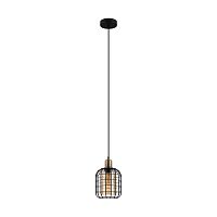 Светильник подвесной Chisle 43527 Eglo чёрный янтарный 1 лампа, основание чёрное в стиле лофт кантри 