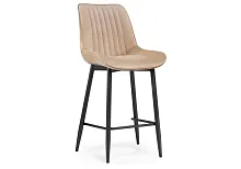 Полубарный стул Седа К бежевый / черный 511169 Woodville, бежевый/велюр, ножки/металл/чёрный, размеры - ****490*570