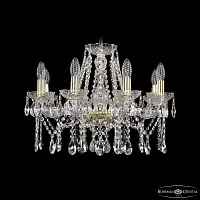 Люстра подвесная 1413/8/200 G Bohemia Ivele Crystal без плафона на 8 ламп, основание золотое в стиле классический sp Люстра подвесная 1413/8/200 G Bohemia Ivele Crystal без плафона на 8 ламп, основание золотое в стиле классический sp