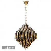 Люстра подвесная Tribeca 097D-12 MBR+BK iLamp бронзовая чёрная на 12 ламп, основание бронзовое в стиле современный 
