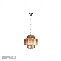 Люстра подвесная Destiny MD0267-4B iLamp коричневая на 4 лампы, основание хром в стиле американский современный 