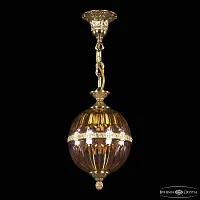 Светильник подвесной 5680/17 G Shampan/M-1H Bohemia Ivele Crystal янтарный 3 лампы, основание золотое в стиле классический 