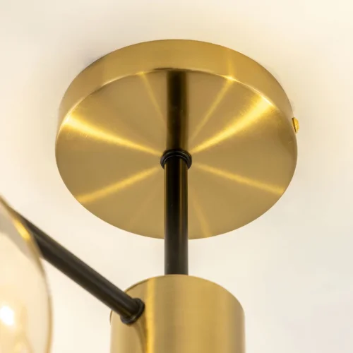 Люстра потолочная Шарлиз CL143143 Citilux прозрачная на 4 лампы, основание бронзовое в стиле современный шар фото 7
