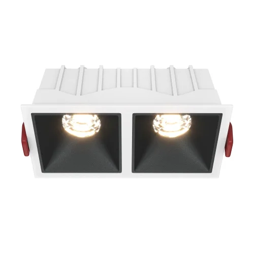 Светильник точечный Alfa LED DL043-02-10W3K-D-SQ-WB Maytoni белый чёрный 2 лампы, основание белое чёрное в стиле современный 