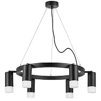 Люстра подвесная Рулло (Rullo) LR0163761 Lightstar чёрная на 6 ламп, основание чёрное в стиле хай-тек Люстра подвесная Рулло (Rullo) LR0163761 Lightstar чёрная на 6 ламп, основание чёрное в стиле хай-тек