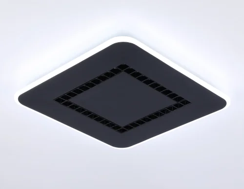 Светильник потолочный LED с пультом FL51419 Ambrella light чёрный 1 лампа, основание чёрное в стиле современный хай-тек квадраты фото 4
