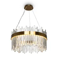 Люстра подвесная LED Chalice FR10007PL-L46G Freya прозрачная на 1 лампа, основание золотое в стиле современный 
