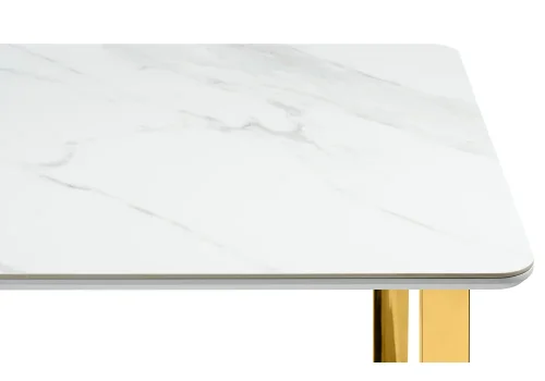 Керамический стол Селена 2 180х90х77 белый мрамор / золото 572189 Woodville столешница белая из керамика фото 3