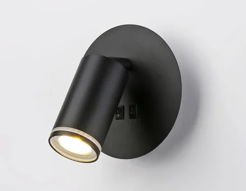 Бра с выключателем LED FW2463 Ambrella light чёрный на 1 лампа, основание чёрное в стиле современный хай-тек  фото 4