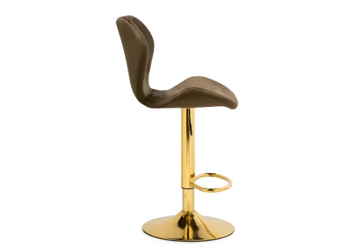 Барный стул Porch cappuccino / gold 15726 Woodville, капучино/велюр, ножки/металл/золотой, размеры - *1080***460*490 фото 3