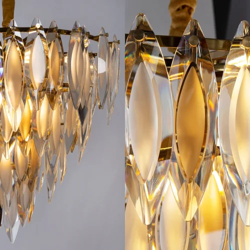 Люстра подвесная Cabrera 3509/01 LM-12 Divinare прозрачная янтарная на 12 ламп, основание золотое в стиле современный  фото 3