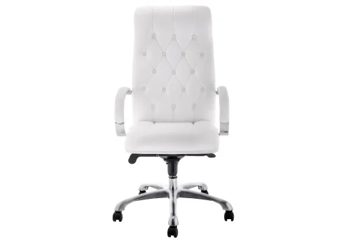 Компьютерное кресло Osiris white / satin chrome 15425 Woodville, белый/экокожа, ножки/металл/хром, размеры - ****620* фото 2