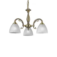 Люстра подвесная  L 3520/3 Reccagni Angelo белая на 3 лампы, основание античное бронза в стиле классический 