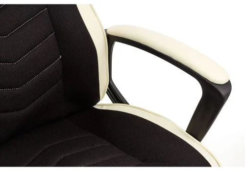 Компьютерное кресло Gamer черное / бежевое 1861 Woodville, чёрный бежевый/ткань искусственная кожа, ножки/пластик/чёрный, размеры - *1170***620*700 фото 8