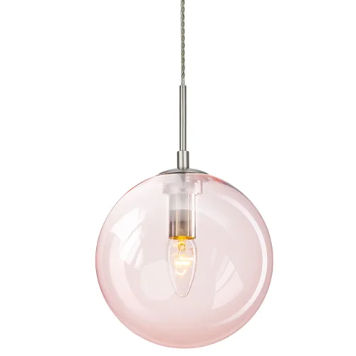 Светильник подвесной Томми CL102625 Citilux розовый 1 лампа, основание матовое хром в стиле современный шар фото 2