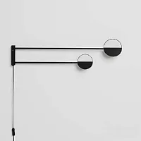 Настенный светильник (Бра) LEAVES Black 154906-60 ImperiumLoft чёрный 2 лампы, основание чёрное в стиле хай-тек современный 