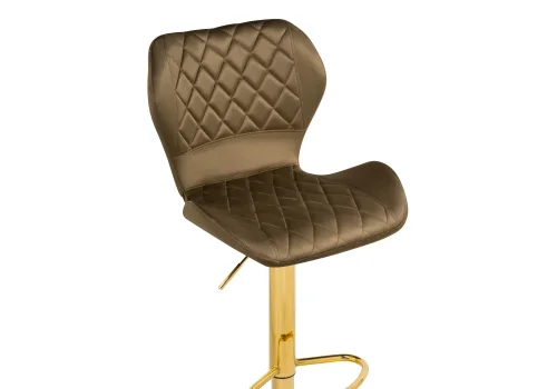 Барный стул Porch cappuccino / gold 15726 Woodville, капучино/велюр, ножки/металл/золотой, размеры - *1080***460*490 фото 5