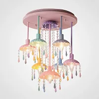 Люстра подвесная RAINBOW HANG 140971-26 ImperiumLoft разноцветная на 7 ламп, основание розовое в стиле современный 