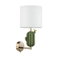Бра с выключателем Cactus 5425/1W Odeon Light  1 лампа, основание золотое зелёное в стиле современный 