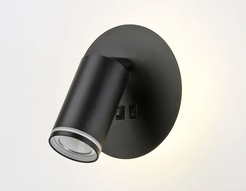 Бра с выключателем LED FW2463 Ambrella light чёрный на 1 лампа, основание чёрное в стиле современный хай-тек  фото 5