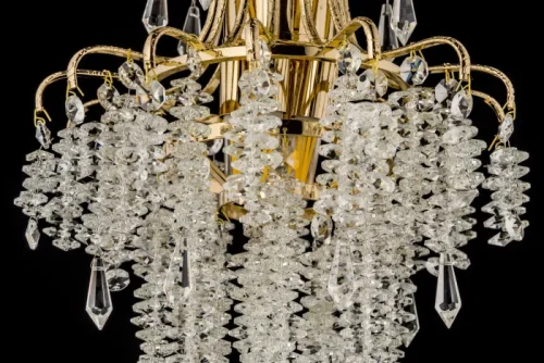Люстра подвесная хрустальная Erli E 1.5.30.105 GB Arti Lampadari прозрачная на 4 лампы, основание золотое в стиле арт-деко  фото 2