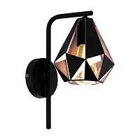 Бра Carlton 43057 Eglo чёрный 1 лампа, основание чёрное в стиле арт-деко 