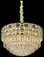 Люстра подвесная хрустальная Sabrina WE133.16.303 Wertmark прозрачная на 16 ламп, основание золотое в стиле классика модерн 