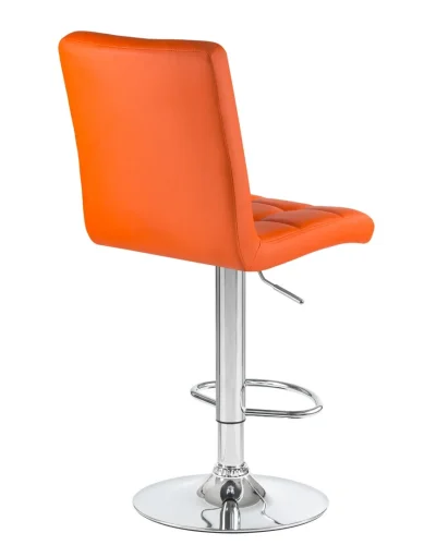 Стул барный 5009-LM KRUGER,  цвет сиденья оранжевый, цвет основания хром Dobrin, оранжевый/экокожа, ножки/металл/хром, размеры - 1000*1220***410*560 фото 4