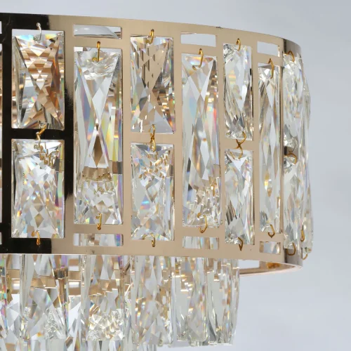 Люстра подвесная Бриз 111014108 DeMarkt прозрачная на 8 ламп, основание золотое в стиле классический  фото 9