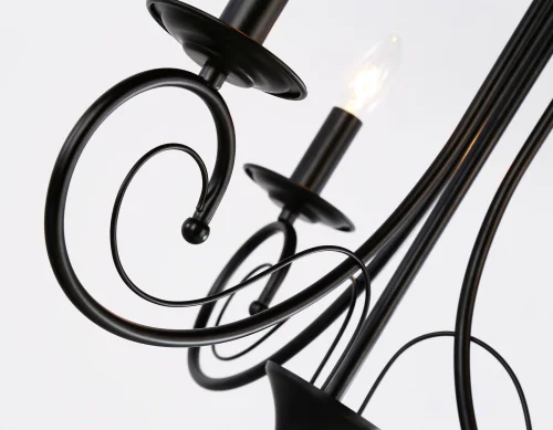 Люстра подвесная TR9606 Ambrella light без плафона на 3 лампы, основание чёрное в стиле кантри прованс  фото 5