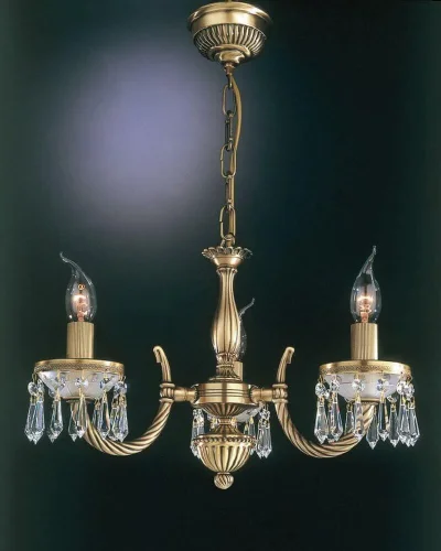 Люстра подвесная  L 4651/3 Reccagni Angelo белая на 3 лампы, основание античное бронза в стиле классический 