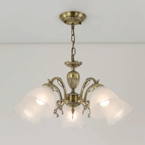 Люстра подвесная Латур CL413251 Citilux белая на 5 ламп, основание бронзовое в стиле классический  фото 3