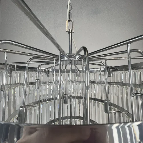 Люстра подвесная Fringe 228793-22 ImperiumLoft прозрачная на 17 ламп, основание хром в стиле современный арт-деко  фото 5
