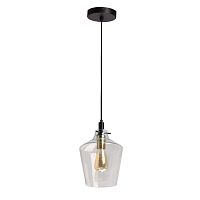 Светильник подвесной Нойвид 682012201 DeMarkt прозрачный 1 лампа, основание чёрное в стиле современный хай-тек 