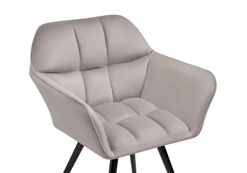 Кресло Ямес крутящееся серый / черный глянец 566490 Woodville, серый/велюр, ножки/металл/чёрный, размеры - ****630*590мм фото 7