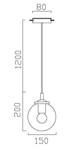 Светильник подвесной Volo VL2074P01 Vele Luce прозрачный 1 лампа, основание латунь в стиле современный шар фото 2