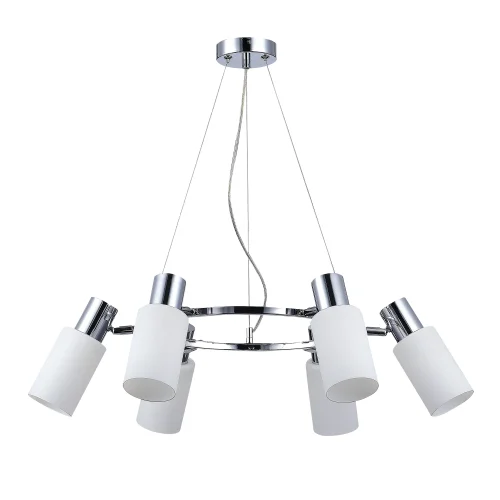 Люстра подвесная Gessi SLE1139-103-06 Evoluce белая на 6 ламп, основание хром в стиле современный 