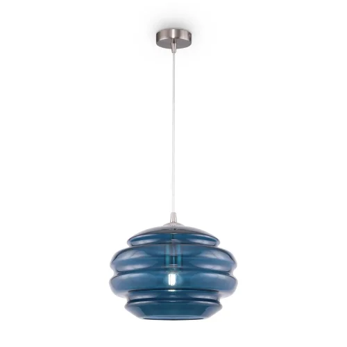 Светильник подвесной Ruche P079PL-01BL Maytoni синий 1 лампа, основание никель в стиле современный выдувное