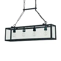 Светильник подвесной лофт IGOR SP4 Ideal Lux прозрачный 4 лампы, основание чёрное в стиле кантри 