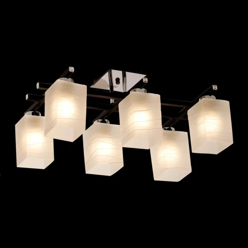 Люстра потолочная Оскар CL127161 Citilux белая на 6 ламп, основание серое хром коричневое в стиле современный  фото 2