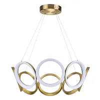 Люстра подвесная LED с пультом Aiko 5672/65L Lumion белая золотая на 1 лампа, основание золотое в стиле современный с пультом