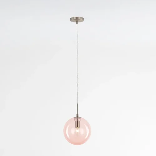 Светильник подвесной Томми CL102625 Citilux розовый 1 лампа, основание матовое хром в стиле современный шар фото 3