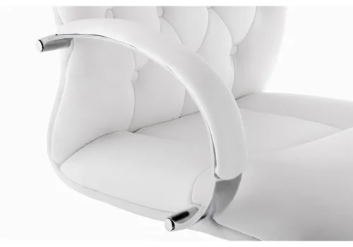 Компьютерное кресло Osiris white / satin chrome 15425 Woodville, белый/экокожа, ножки/металл/хром, размеры - ****620* фото 9